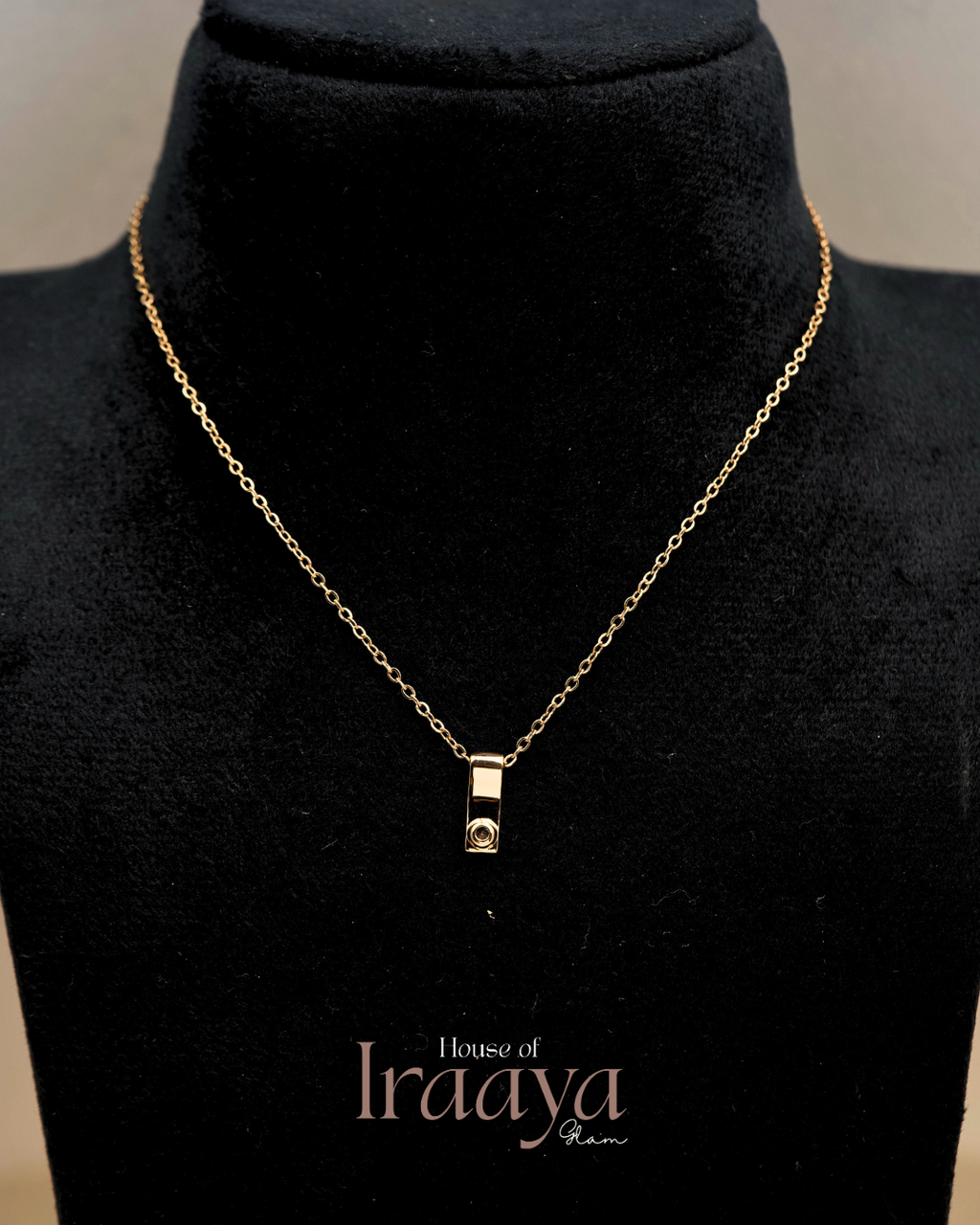 Gold Plated Minimal Bar Pendant Chain