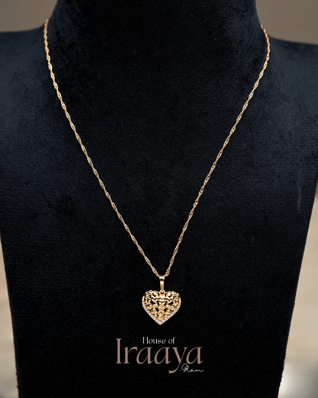 Intricately Crafted Heart Shaped Pendant Chain