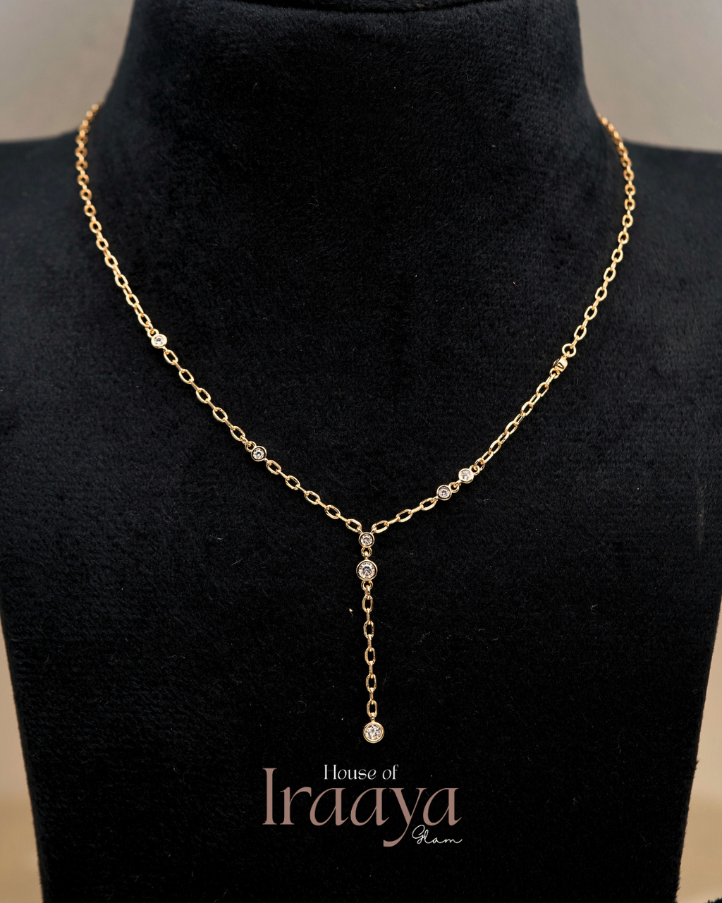 Golden Stoned Dropped Chain