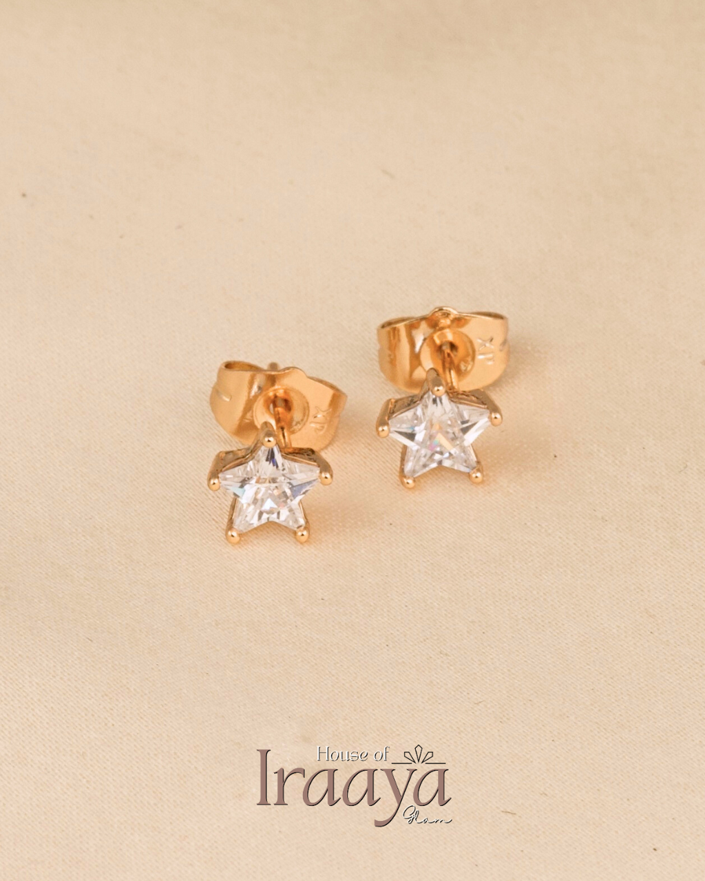 Gold-Plated Star Stud Earrings