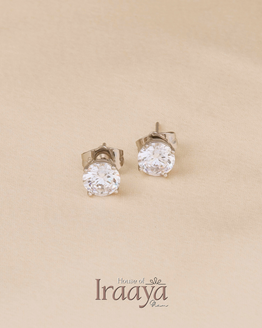 Classic Silver-Plated Round Stud Earrings