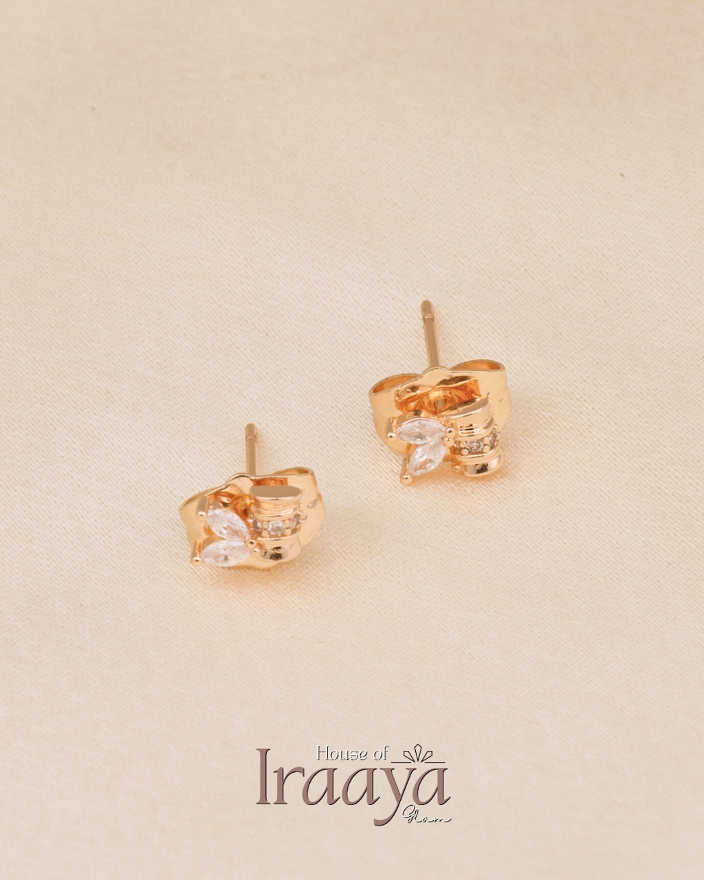 Gold-Tone Floral Stud Earrings