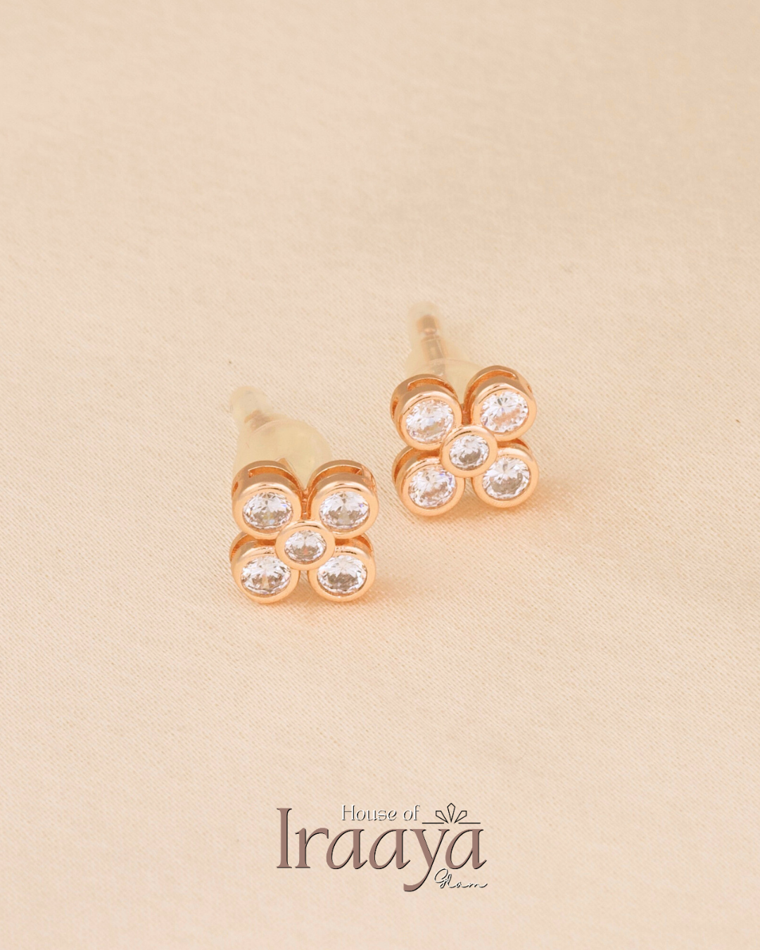 Gold-Tone Four-Petal Stud Earrings