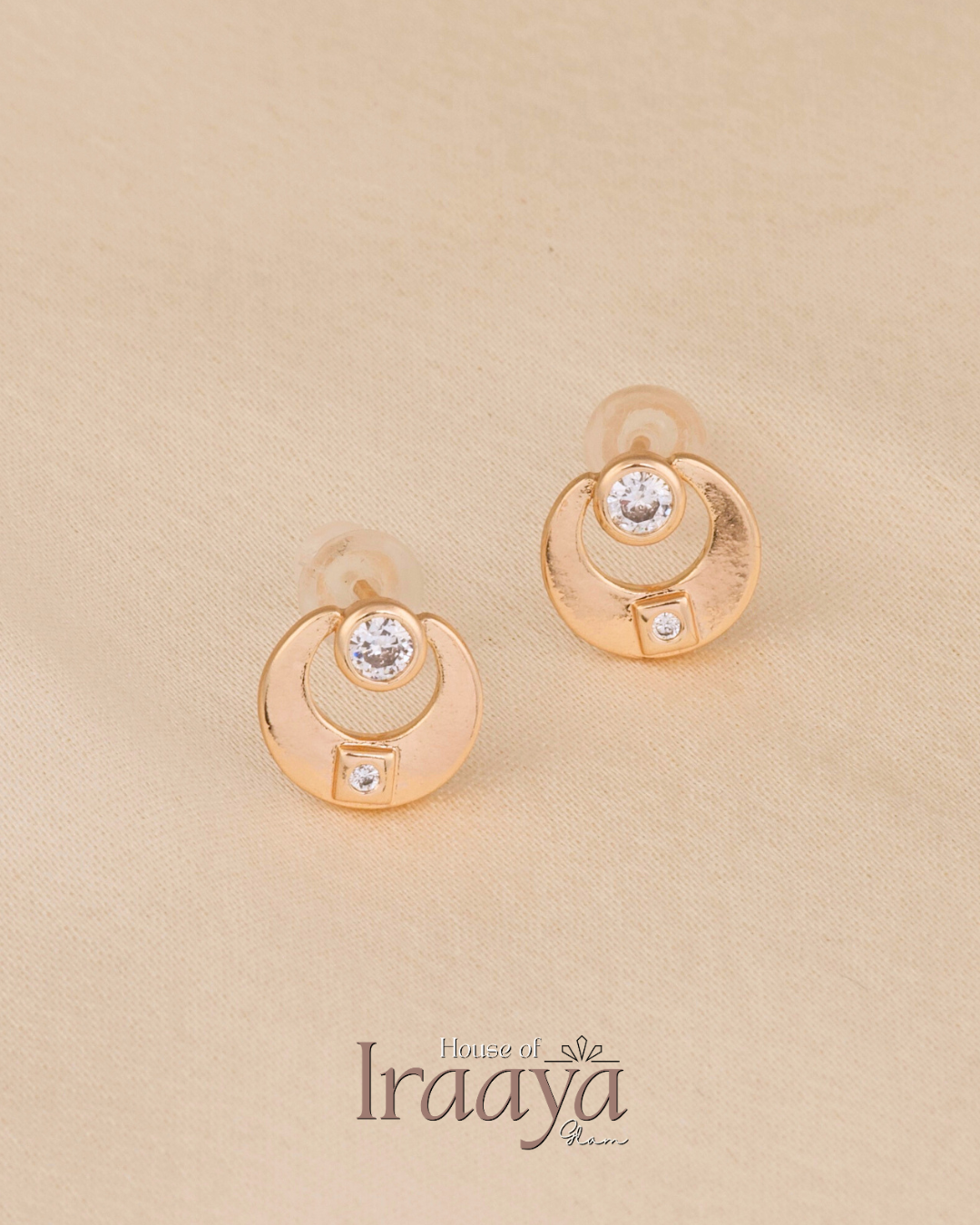 Gold-Tone Circle Stud Earrings
