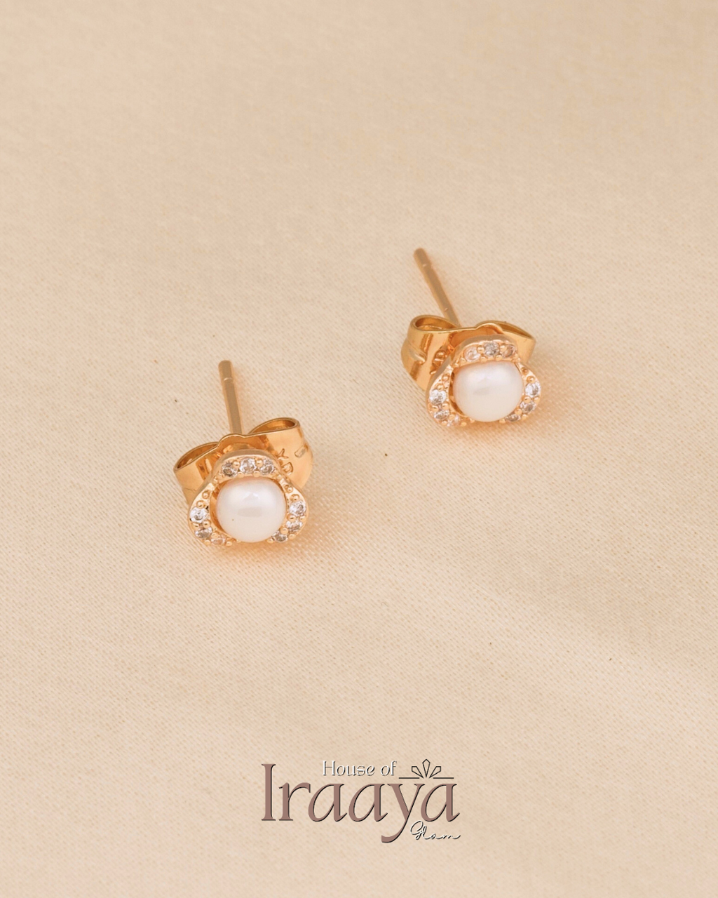 Elegant Pearl & Zircon Stud Earrings