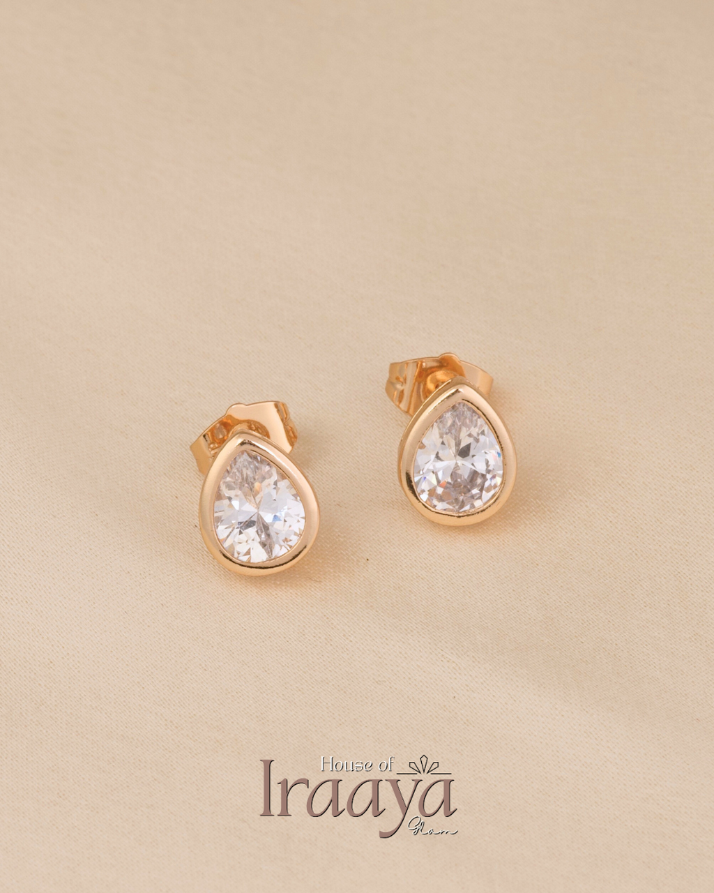 Teardrop Zircon Stud Earrings