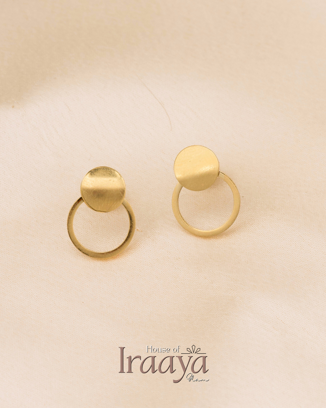 Minimalist Gold-Plated Circle Stud Earrings