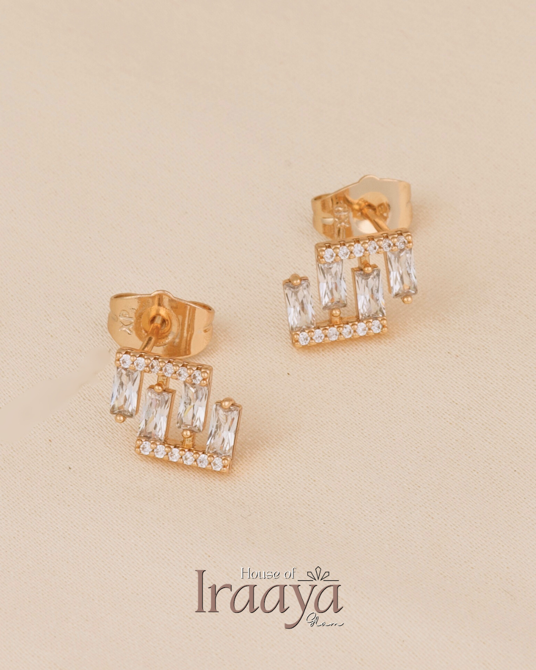 Geometric Crystal Stud Earrings