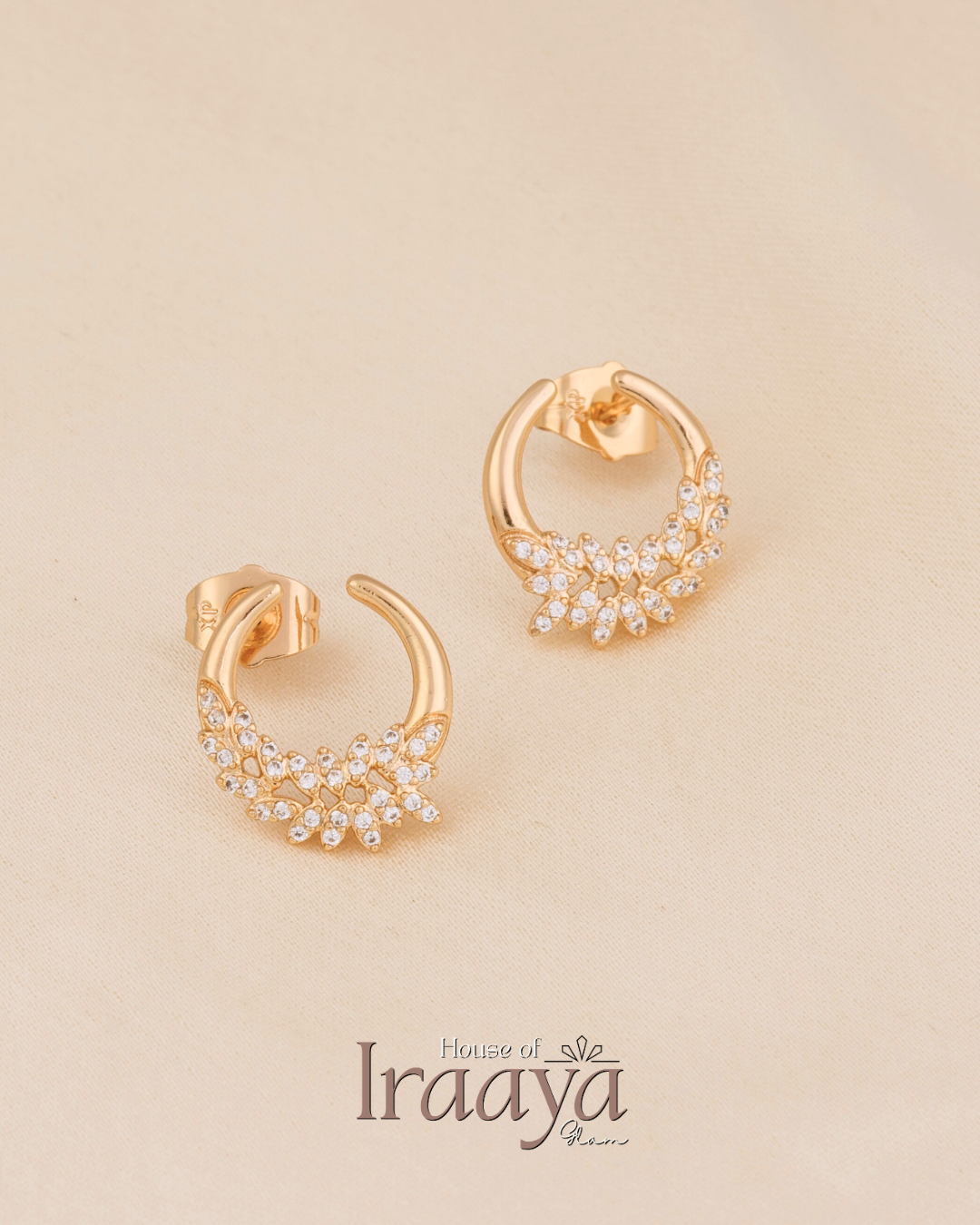 Floral Crystal Hoop Earrings