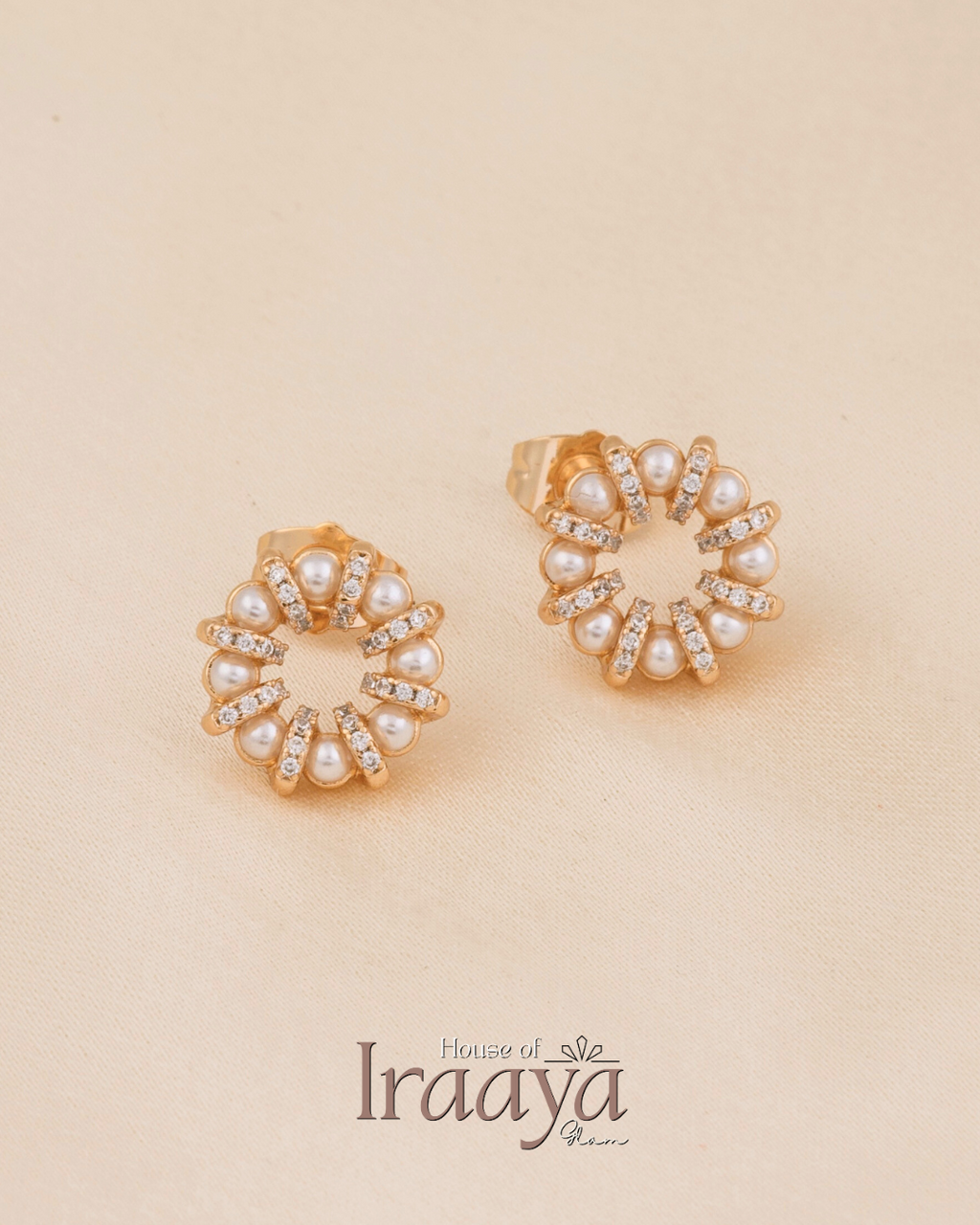 Pearl & Floral Stud Earrings